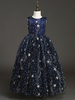 Robes de Fille de Fleur Tulle Sans Manches Longueur de cheville Sequins Princesse Silhouette Brodé Formelle Enfants Robes Longues