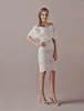 Robes de mariage Boho courte dentelle hors de lépaule robe de mariée gaine Champagne