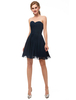 Robes de Mariée 2021 Courte Marine Sombre en Mousseline de Soie Sans Bretelles Mini Robe de Fête pour La Rentrée