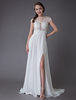 Robes De Mariée 2021 Plage Ivoire Robe De Mariée Sexy En Dentelle En Mousseline De Soie Haute Split Robes De Mariée 2021