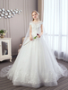 Robes de Mariée 2021 Princesse Dentelle Traîne Watteau Appliques de Perles Ivoire Robes de Mariée