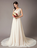 Robes De Mariée 2022 Champagne Robe De Mariée En Dentelle De Chiffon Col En V À La Plage