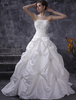 Robes de mariée blanche robe de bal bretelles en taffetas ruché robe de mariée perles chapelle train robe de mariée
