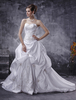 Robes de mariée blanche Robes de bal bretelles en satin robe de mariée ruché Brodé perles perlées taille robe de mariée