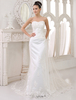 Robes de mariée bretelles en satin dentelle Applique robe de mariée Gaine chérie décolleté perles robe de mariée avec train
