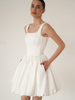 Robes de mariée courtes à col carré sans manches courtes robes de mariée courtes