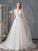 Robes de mariée dété 2021 Boho Beach Une ligne robe de mariée dentelle Applique Tulle robe de mariée avec le train