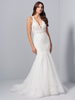 Robes De Mariée De Mariage Blanc Col En V Sans Manches Dos Nu Taille Naturelle Dentelle Avec Des Robes De Mariée De Train