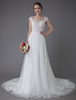Robes de mariée de plage en tulle ete ete une ligne ivoire de luxe perle ete robes de mariée