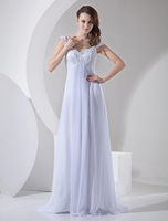 Robes de mariée en mousseline de soie col en V robe de mariée de plage en dentelle perlée robe de mariée d