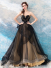 Robes de mariée gothique en tulle plissé Robe de princesse silhouette sans manches Robe royale Robe de mariage