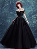 Robes de mariée gothique en tulle Robe de princesse silhouette manches courtes Robe à traîne robe de mariage
