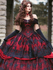Robes de mariée gothiques noires Loyal A-ligne sans manches en dentelle dentelle robe de mariée longueur au sol