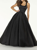 Robes de mariée noire Polyester A-Line sans manches Naturelle Taille Naturelle Robe de mariée au sol