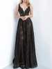 Robes de mariée noire Une ligne sans manches Naturel Taille naturelle de lacet de dentelle avec robe de mariée