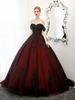 Robes de mariée noires princesse silhouette robe de mariée en dentelle sans manches avec train
