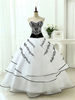 Robes de mariée noires Robe de princesse silhouette sans manches en dentelle organza à traîne Robe de mariage