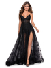 Robes De Mariée Noires Une Ligne Sans Manches Dos Nu Taille Naturelle Dentelle Avec Train Robe De Mariée