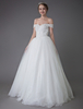 Robes de mariée princesse de lépaule perlée tulle maxi robes de mariée