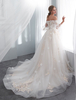 Robes de mariée princesse ivoire en tulle décoré de fleurs à traîne longue Robe de mariage