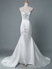 Robes de mariée robes sirène perlée à traîne Robe de mariage