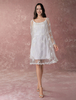 Robes de mariée simples courtes Boho dentelle à manches longues A-line Robe de mariage