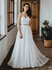 Robes de mariée simples Robes de mariée en dentelle Robes de mariée A-ligne sans bretelles