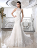 Robes de mariée sirène ivoire Halter robe de mariée dentelle appliques perlée robe de mariée avec le train