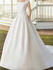 Robes de Mariée Vintage Avec Traîne Décolleté Sans Manches Robe de Mariage En Tissu Satiné