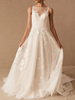 Robes de mariée vintage bijou cou sans manches taille surélevée tissu en satin avec train robe de mariée appliques
