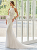 Robes De Mariée Vintage Blanc Halter Manches Courtes Dos Nu Naturel Dentelle Avec Train Perlé Robes Traditionnelles Pour La Mariée