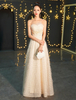 Robes De Soirée 2021 Champagne Longue Robe De Bal Bustier Appliques Maxi Robes De Soirée