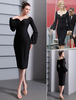 Robes de soirée 2021 Robe Festival de Cannes noire d