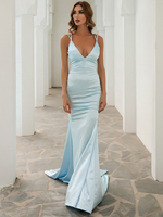Robes de soirée Bourgogne Col en V À Lacets Sans Manches Épaule Ouverte Robe Aquati Semi Formelle