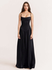 Robes De Soirée Bretelles Noires Lacets Robe Semi-Formelle Dos Nu