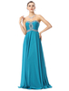 Robes de soirée bustier en mousseline de soie turquoise perlée longue robe de cérémonie