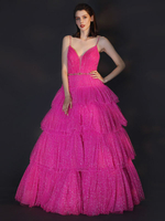 Robes de Soirée Cocktail Longues en Mousselines avec Bretelles à Col Décolleté en V Coupe Cintrée en Paillettes Bas Evasée Comme Gâteau avec Dos Nu Unicolore