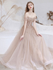 Robes de Soirée Cocktail Longues Femmes en Dentelles avec Paillettes Transparentes Imprimés avec Epaules Nues Sans Manches Coupe Cintrée Bas Evasée Dos Nu à Lacets Unicolore