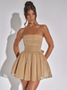 Robes De Soirée Courte Robe Semi-Formelle Sans Bretelles Avec Nœuds En Tulle