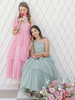 Robes de soirée de mariage Belles enfants robe de soirée sociale mariage robe de fille de fleur de mariage robes de fille de fleur sans manches à plusieurs niveaux gris clair
