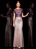 Robes de soirée dentelle robe de bal sirène paillettes brodée robe de soirée