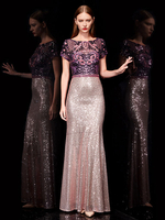 Robes de soirée dentelle robe de bal sirène paillettes brodée robe de soirée