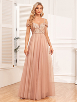 Robes de soirée élégantes Robe longue semi-formelle trapèze dos nu