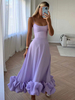 Robes de soirée Lilas à Bretelles Plissée Sans Manches Couches Robe Semi-Formelle
