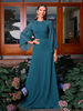 Robes De Soirée Longue Robe Semi-Formelle Plissée À Manches Longues Dos Nu