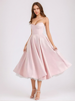 Robes De Soirée Longue Sexy À Glissière Robe Semi-Formelle Rose