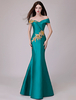 Robes de soirée épaules minces sirène satin maxi robes de soirée