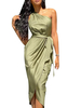 Robes de soirée Robe longue semi-formelle sexy sans manches vert sauge
