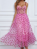 Robes de soirée Robe maxi rose en polyester imprimé floral