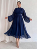 Robes de soirée Robe semi-formelle à col haut fermeture éclair à manches longues